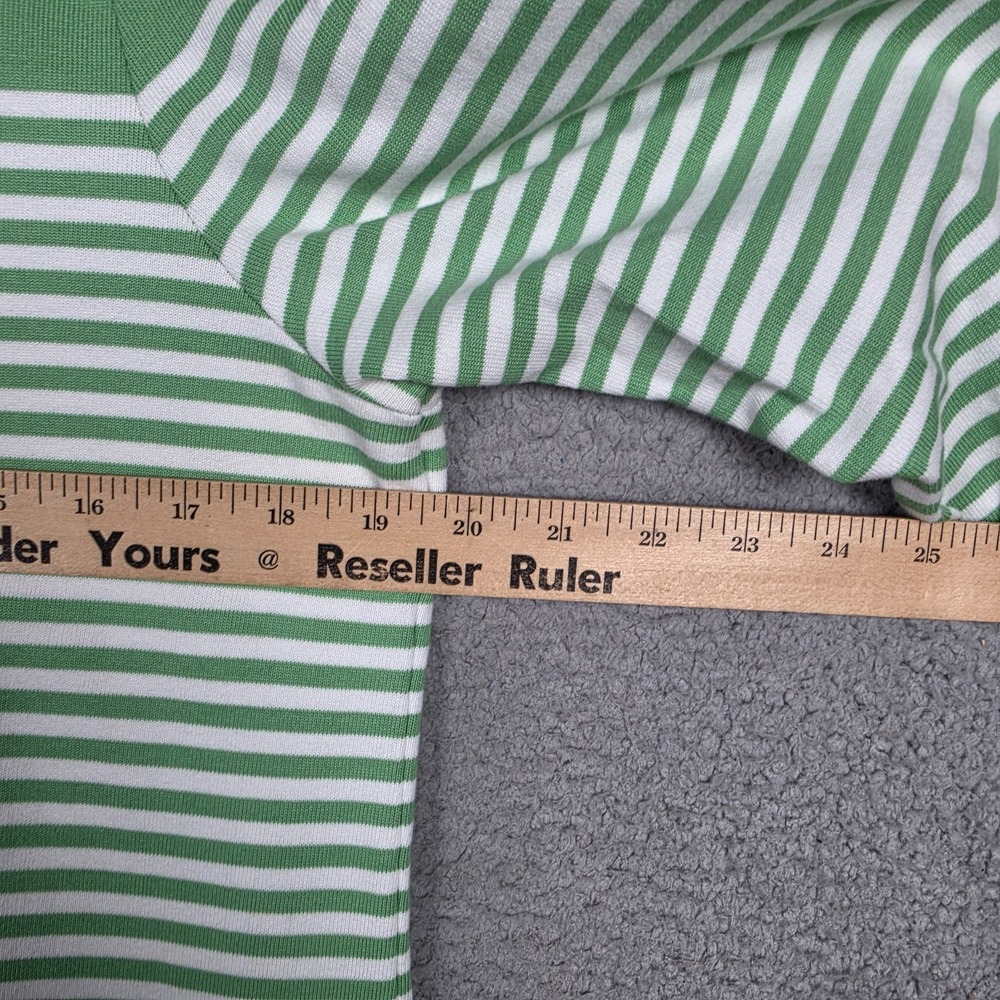 Brooks Brothers Shirt Dress Womens Medium 3/4 Sleeve Green White Boat Neck 3/4 - Picture 6 of 11
